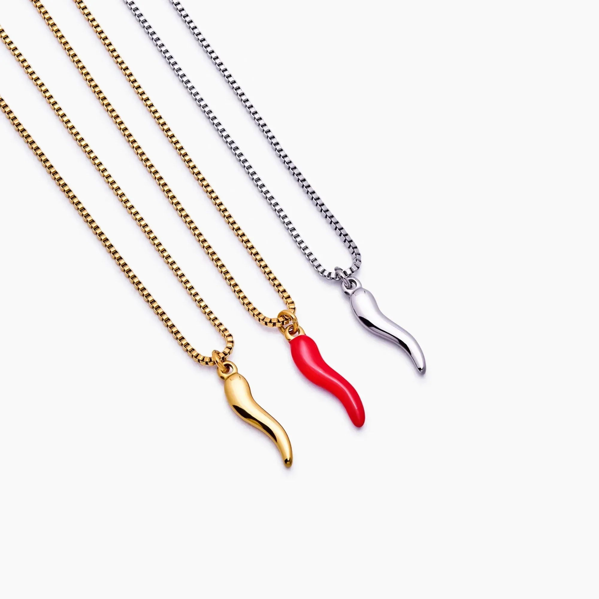 Cornicello Necklace Trendy 3D Pendant Mother's Day Gift for Mom Minimal Feminine Everyday Jewelry