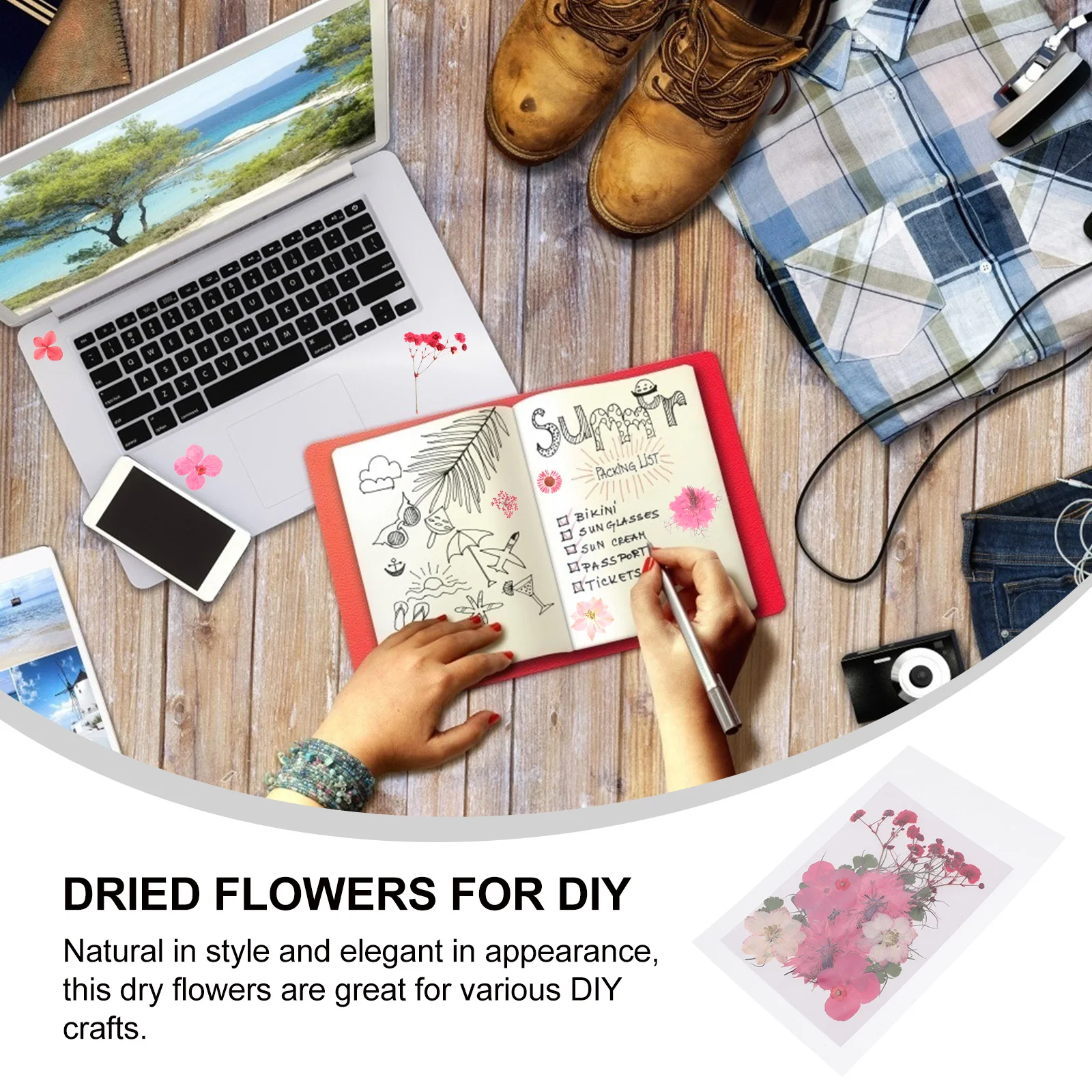 

30pcs Diy Dried Flower Materials Kit For Craft Greeting Cards Natural Pressed Real Plant Specimen Handmade Flower