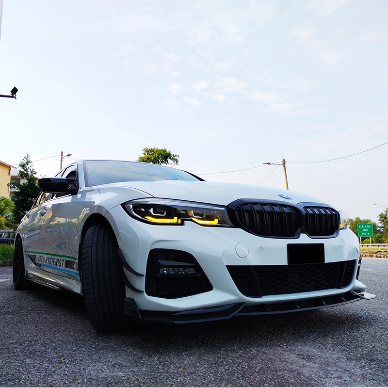 Front Splitter for BMW 3 Sedan / Touring G20 / G21 Pre Facelift M Pack 2019-2022 Car Front Bumper Lip Spoiler Cover Canards