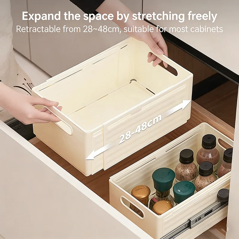 Scalable Drawer Organizer, Adjustable Household Cabinet Storage Box Stackable Kitchen Organizer, Home Classification Storage Box