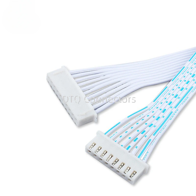 5PCS Blue White XH 2.54mm Pitch Connector Cable XH2.54 Plug Line Length 10/20/30CM 2P/3P/4P/5P/6P/7P/8P/9P/10P/12P 2468-24AWG