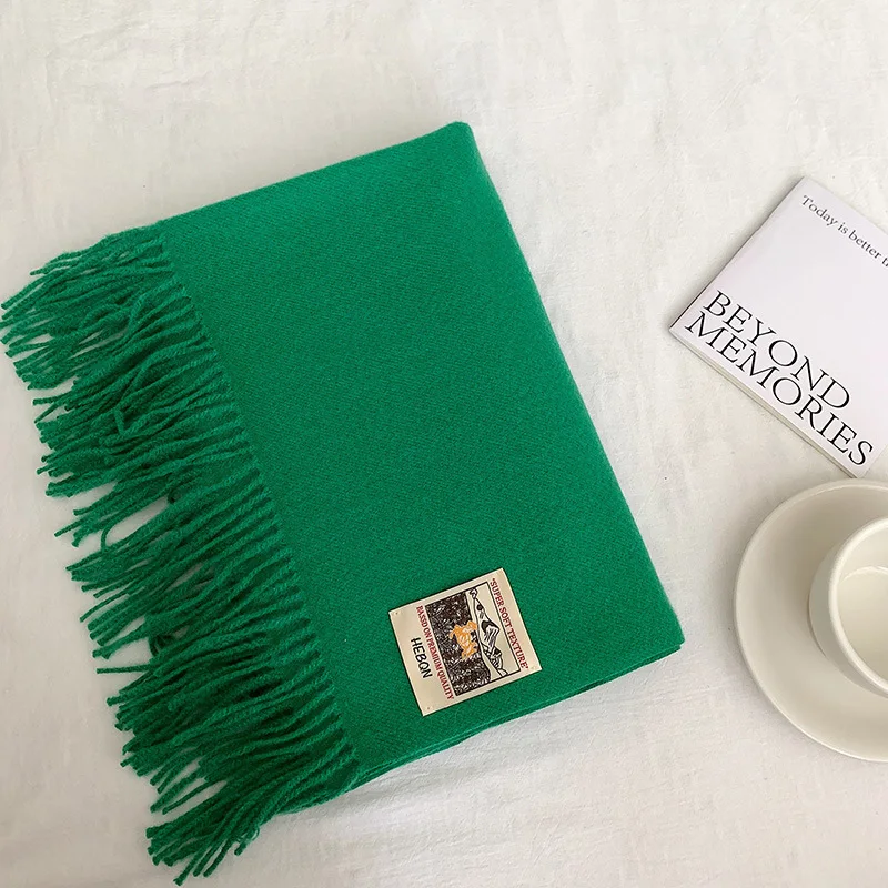 وشاح رقبة كشمير تقليد ناعم للنساء ، أحادي اللون ، ملصق متعدد الاستخدامات ، شال مقاوم للبرد ، دافئ ، طالب ، شتاء #3