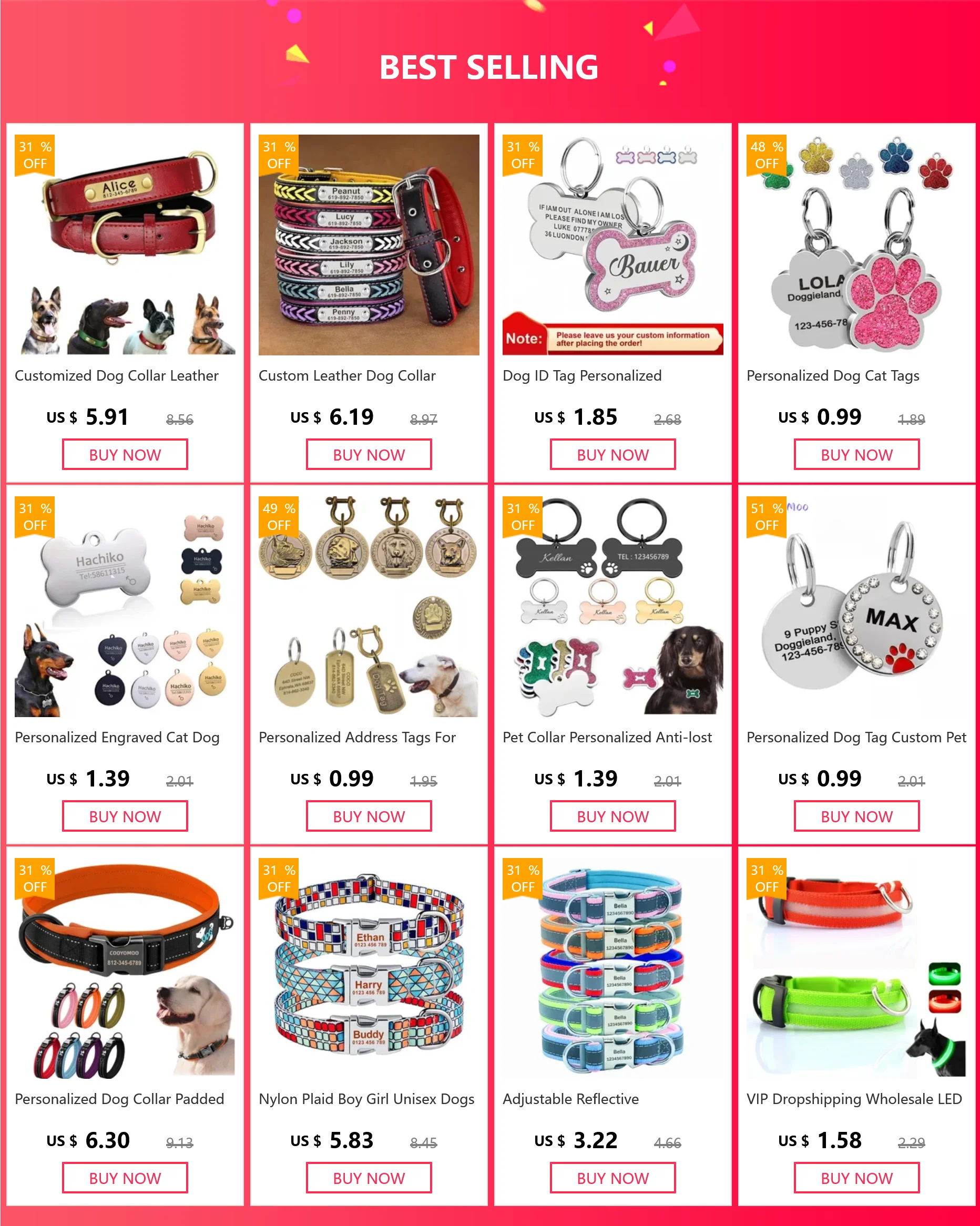 Verstellbares, reflektierendes, personalisiertes Hundehalsband, kostenlose Gravur, individuelle Ausweishalsbänder, langlebiges Welpenhalsband für kleine, mittelgroße und große Hunde – Detail 1