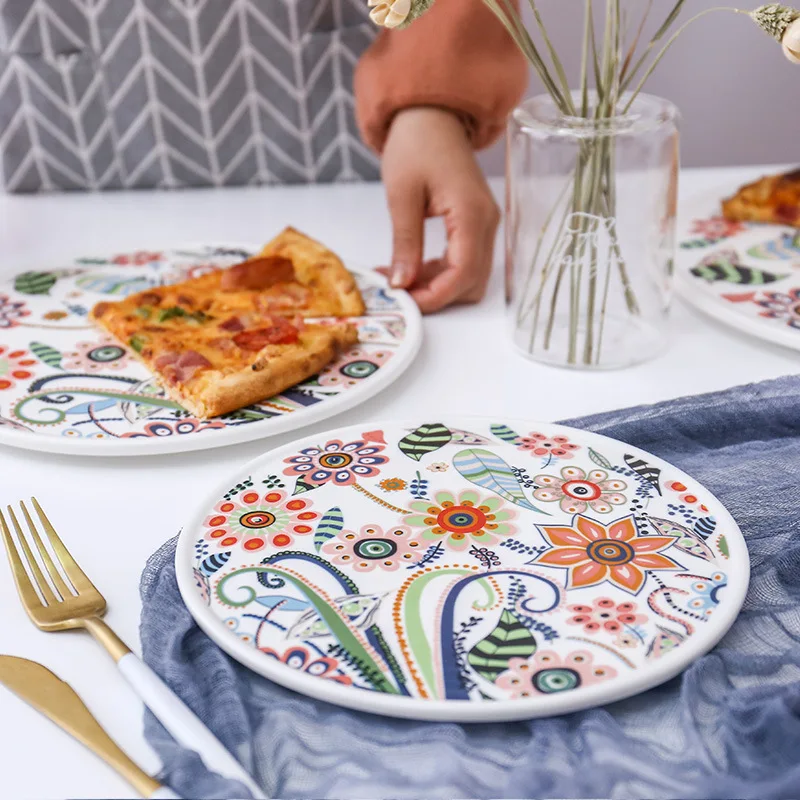 Butterfly Love Flower series simple creative ceramic tableware bread board breakfast pizza plate cold plate fruit tray