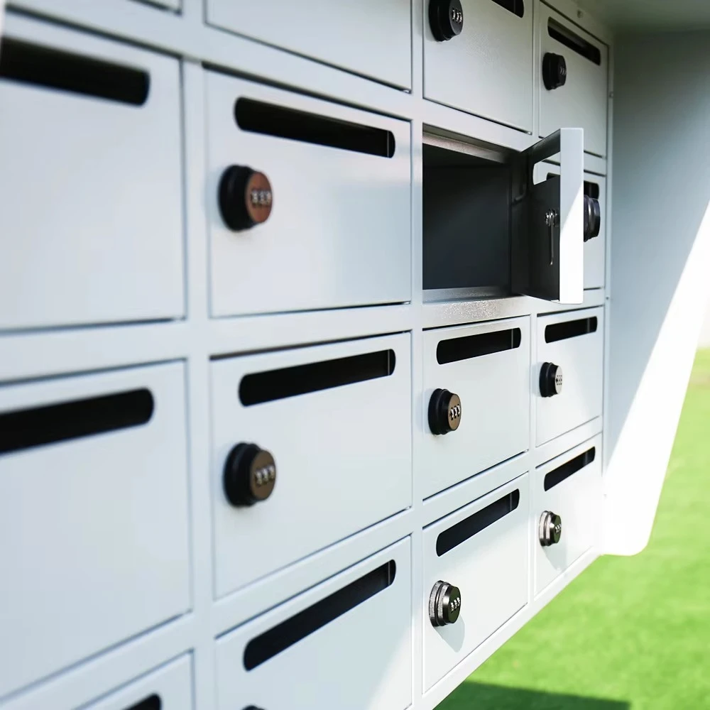 Durable 16-Doors Steel Mailbox Post-Mounted Design Commercial Residential Use Parcel Drop Letter Box Made High Quality Metal