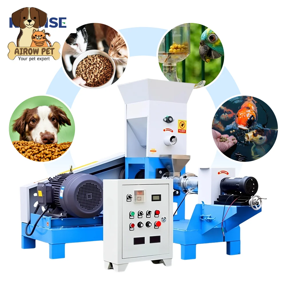 AIROW Feed Extrusion Machine for Cat Food Dog Food and Shrimp Feed Electric Motor Diesel Engine Optional