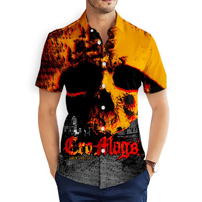 

Cro-Mags Rock 3D Printed Fashion Casual Shirts Men's /Women's Short Sleeves Loose Breathable Hawaii Shirts