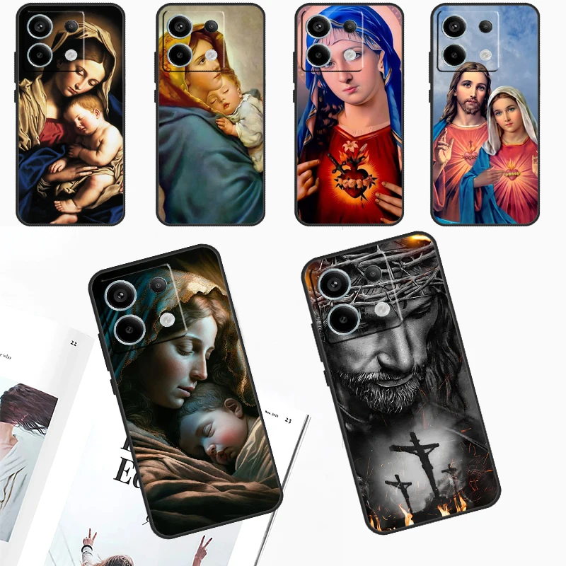 Virgin Mary And Jesus Case For Xiaomi Redmi Note 13 Pro Note 12 11 9 10 Pro 10S 11S 12S Redmi 13C 10C 12C Cover