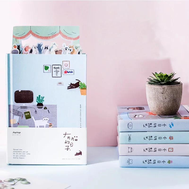 Creative Kawaii Cat Personal Diary Planner Hardcover Color Book Pages Notebook Weekly Schedule Cute Korean Stationery Agenda
