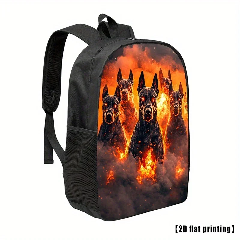 Custom Bag Cool Doberman Dog_4 Casual Backpack - 17 Inch Large Capacity Backpack, 2d Flat Printing, Adjustable Shoulder