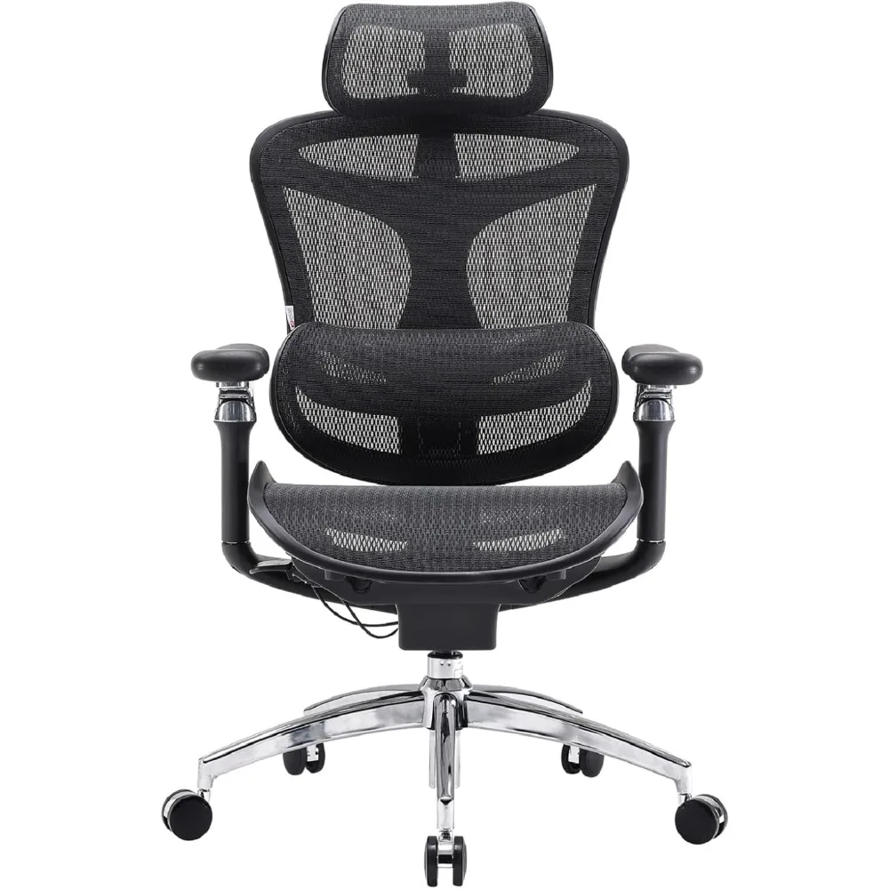 

Ergonomic Office Chair with Ultra-Soft 6D Armrests, Dynamic Lumbar Support, Seat Depth Adjustment and Adjustable Backrest