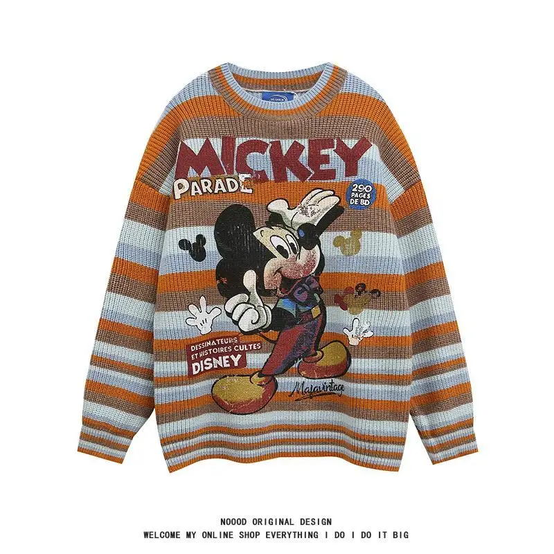 Disney Mickey's new trendy, cute, personalized, fashionable and soft cartoon printed long-sleeved sweater for women holiday gift