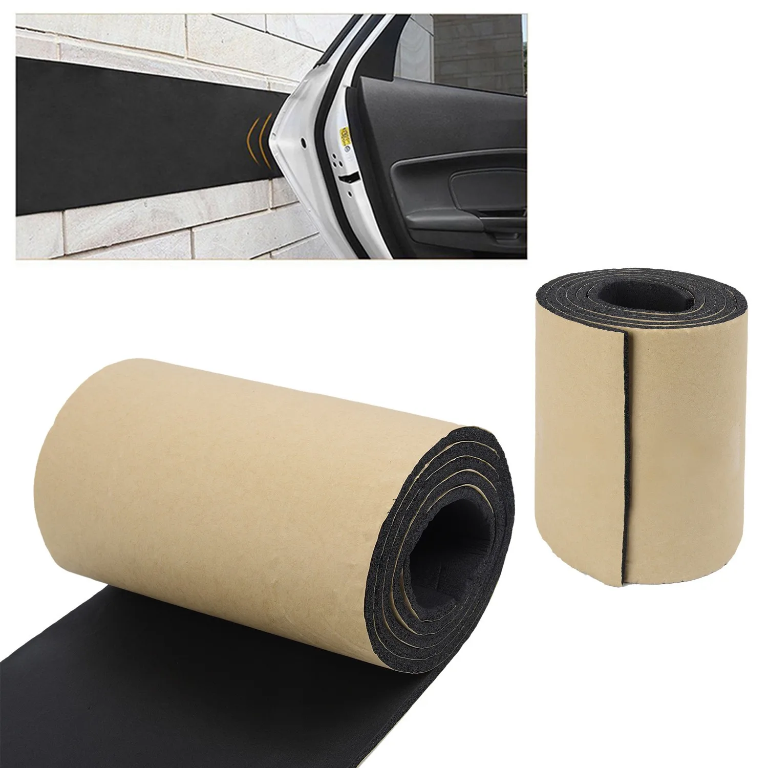 

50*20cm 6mm Car Door Protector Garage Rubber Wall Guard Bumper Safety Parking Rubber Plastic Cotton Scratch-resistant Foam Strip