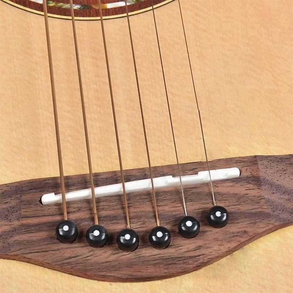 

1Set Guitar Bridge Saddle Nut Pin Set Sturdy Wooden Bridge with Smooth Finish No Burrs Ready to Use String Nails Replacement