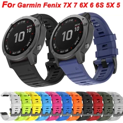 Correa de silicona para reloj inteligente Garmin Fenix 7, 7X, 6, 6X, 6S Pro, 5, 5X, 3HR, 22 y 26mm