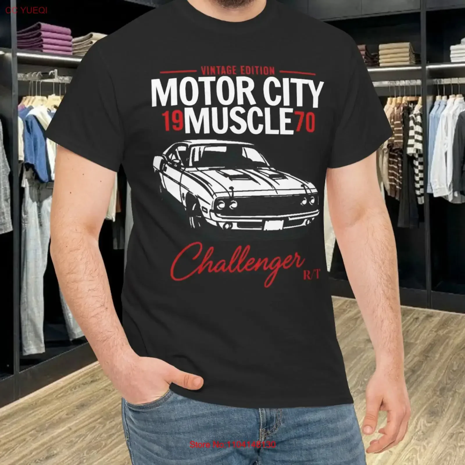 Vintage Motor City Muscle 1970 Challenger Classic Car Retro T Shirt vintage Washed graphic Top For Everyday Wear Breathable