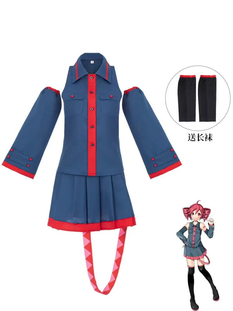 

Women Anime Character Uniform Cosplay Costume Detachable Sleeve Shirt Pleated Skirt For Comic Con