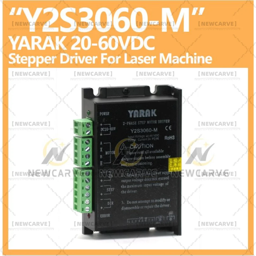 

NEWCARVE Yueming Stepper Motor Driver YARAK Y2S3060-M 20-60VDC for CNC Laser Engraving and Cutting Machine