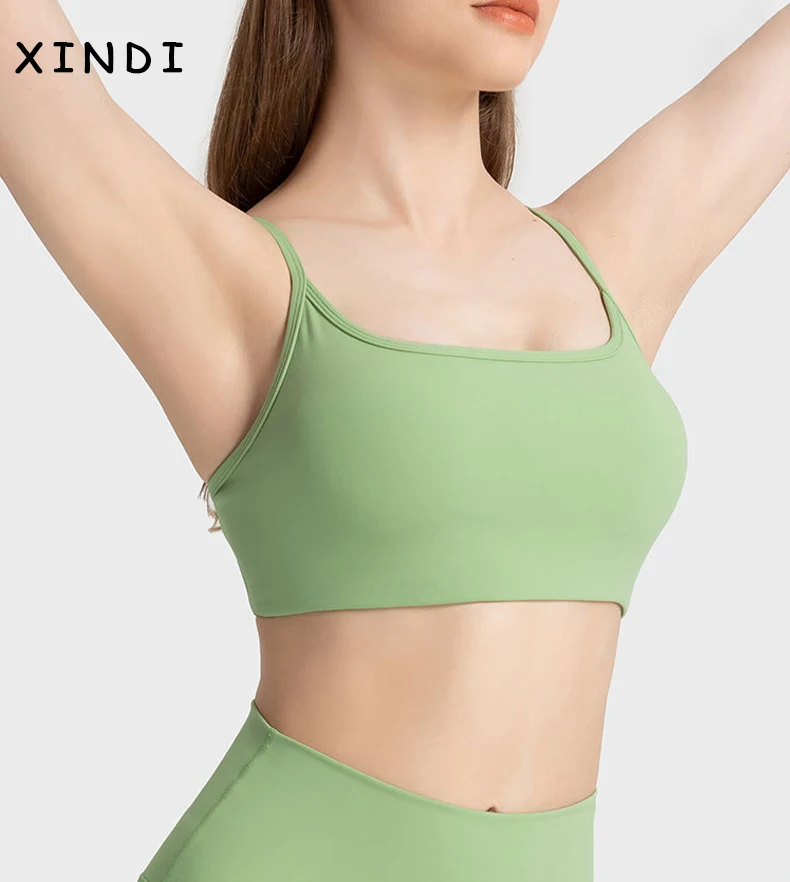 Colorful Strappy Yoga Bra with Sexy Criss Cross Back - Light Support, Quick Dry, Perfect for Summer Workout & Layering