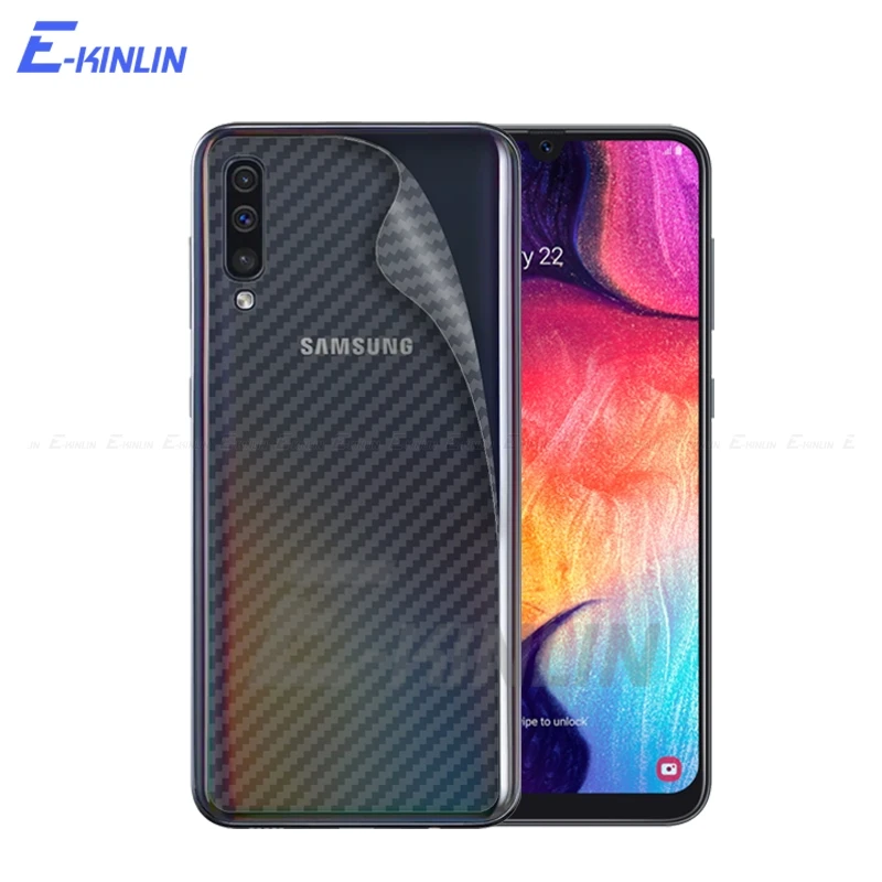 5pcs Carbon Fiber Back Cover Screen Protector For Samsung Galaxy A20 A30 A50 A60 A70 A80 A90 5G Sticker Film No Glass