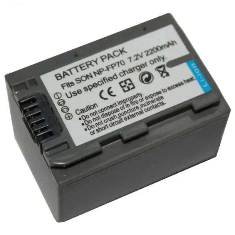 2200mAh NP-FP70 NPFP70 Battery + AC Charger For Sony NP-FP30 FP50 FP51 FP60 FP71 FP90 FP91 DVD92 DVD103 DCR-SX40 SX41 HDR-CX105