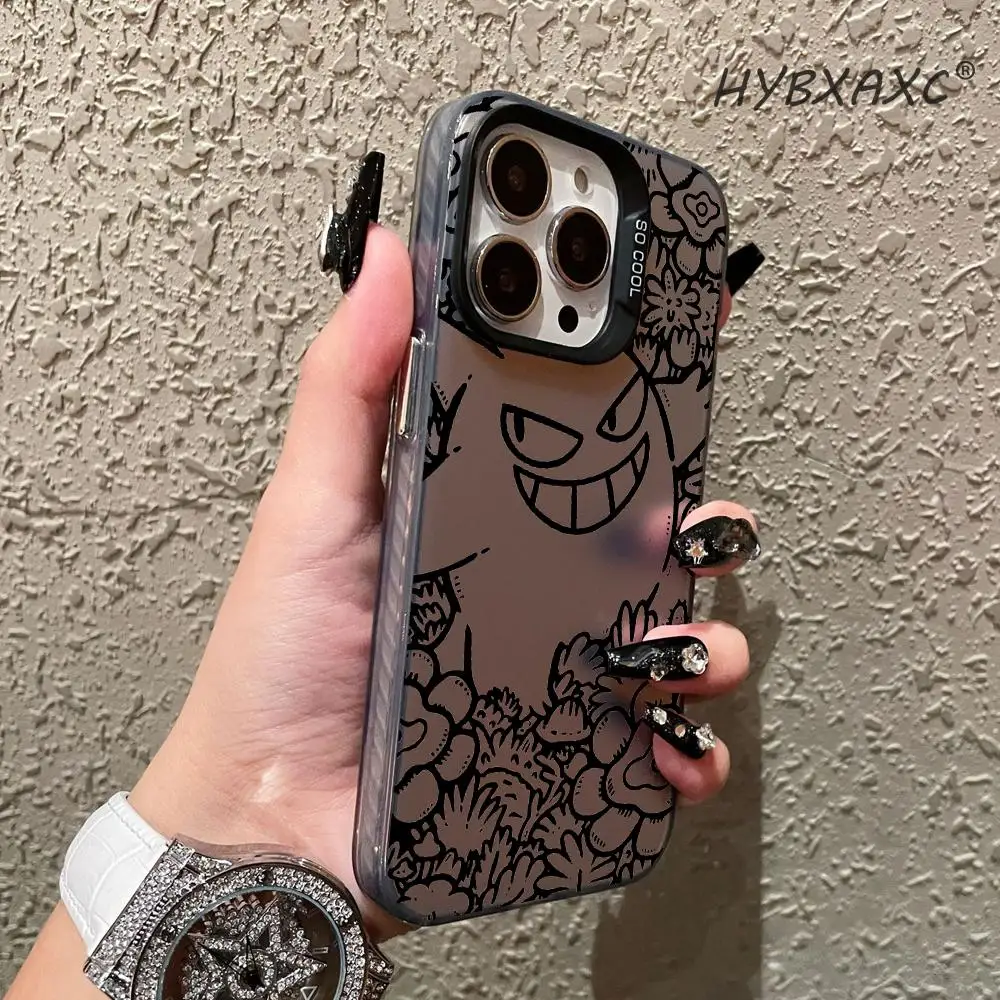 Cute Floral G-Gengar P-Pokemon Phone Case FOR IPhone 17 16 15 Pro MAX 14 13 12 16e 15Pro Plus Shell 17Air Silver Shell IMD Cover view 5