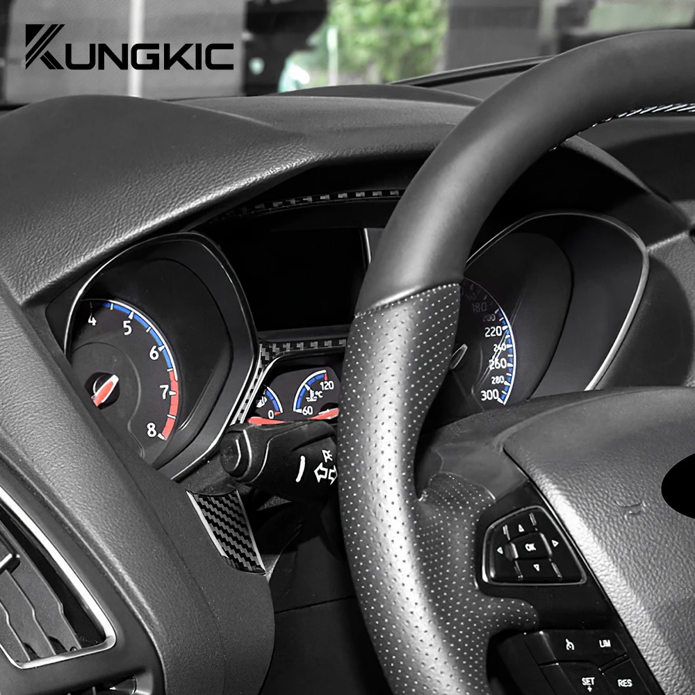 Ramka prędkościomierza samochodowego do Ford Focus SE RS ST Ecoboost 2015 2016 2017 2018 Naklejka z prawdziwego miękkiego włókna węglowego LHD RHD Akcesoria — zdjęcie 4