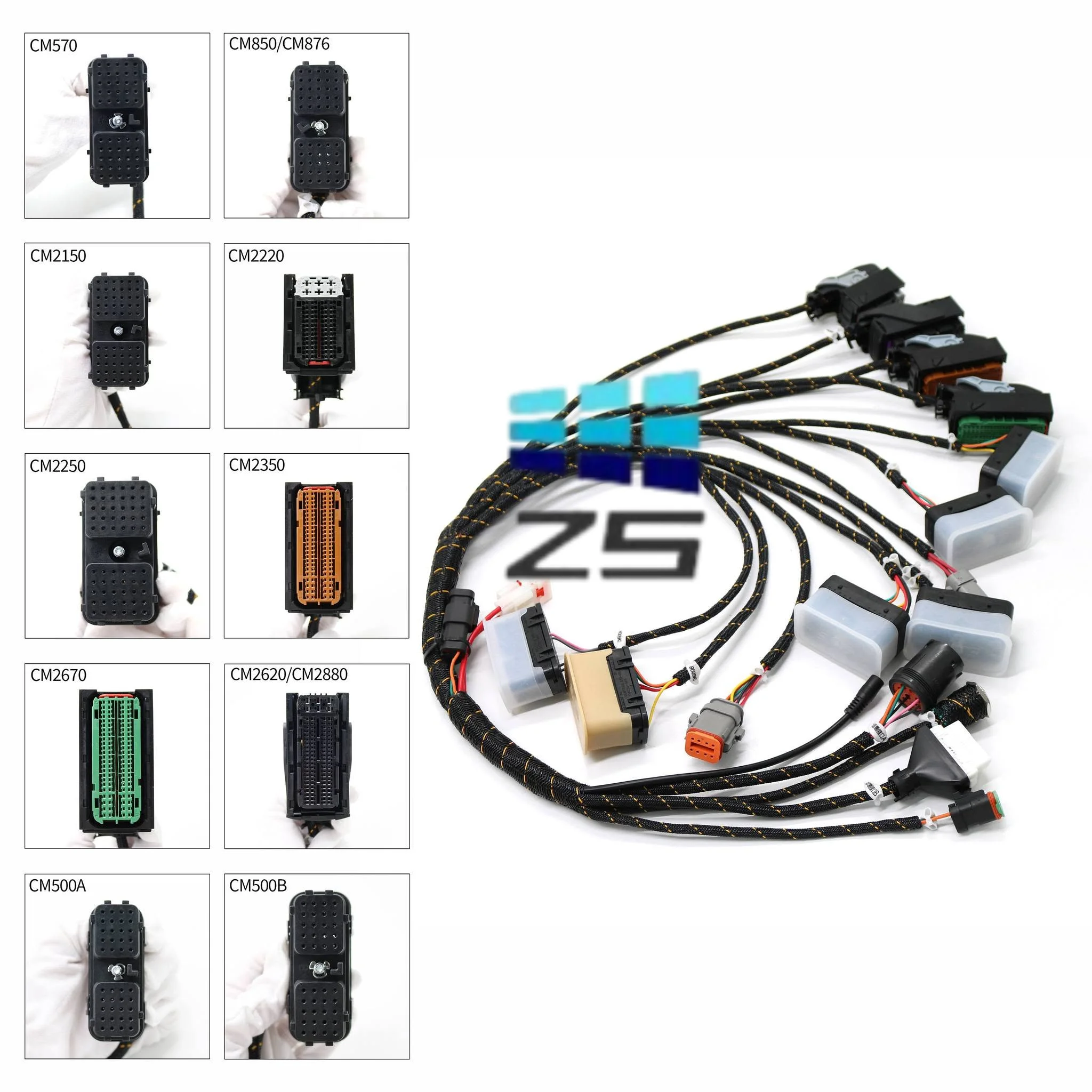 for Cummins diagnostic/programming harnesses; compatible with CM2350, CM2450, CM2150, BCM570, CM2880, CM850, CM2250, and CM500.