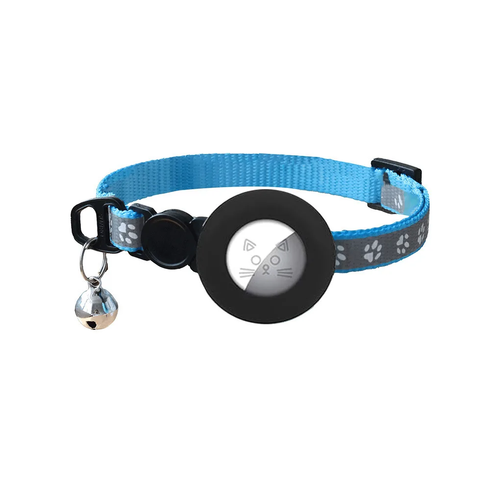 Eayburst Katzenhalsband für Apple Airtag-Hülle mit Glocke, verstellbare Sicherheitsschnalle, reflektierendes GPS-Halsband für Kätzchen, Welpen, 7–12 Zoll – Detail 6