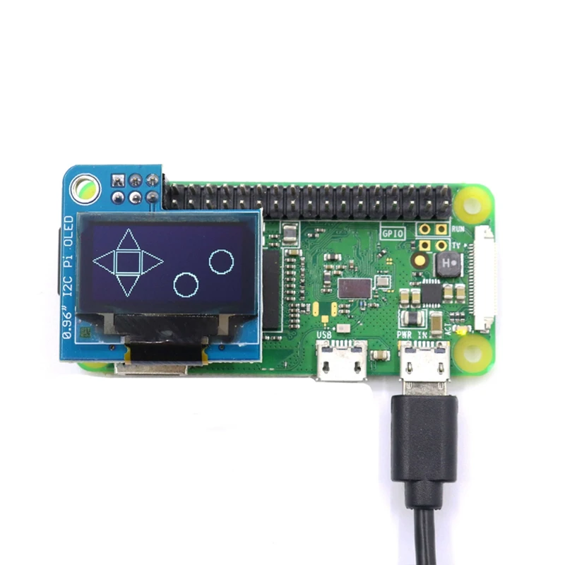 0.91inch OLED 128x32 I2C IIC SSD1306 Blue OLED Display Module for RPI Raspberry Pi 1, B+, 2, 3 and Zero