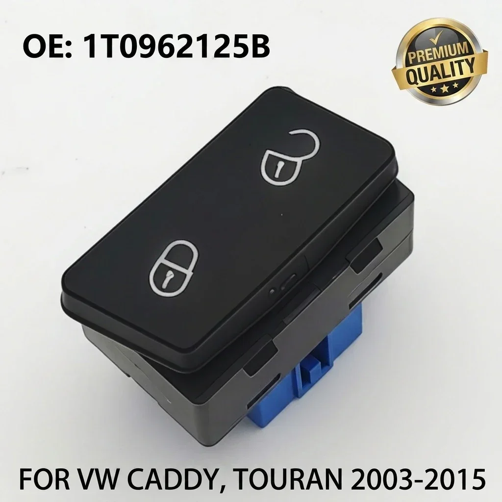 1pcs Central Door Lock Unlock Switch Button 1T0962125B for VW Touran Caddy MK3 2003-2015 4-Pin 1T0 962 125 B