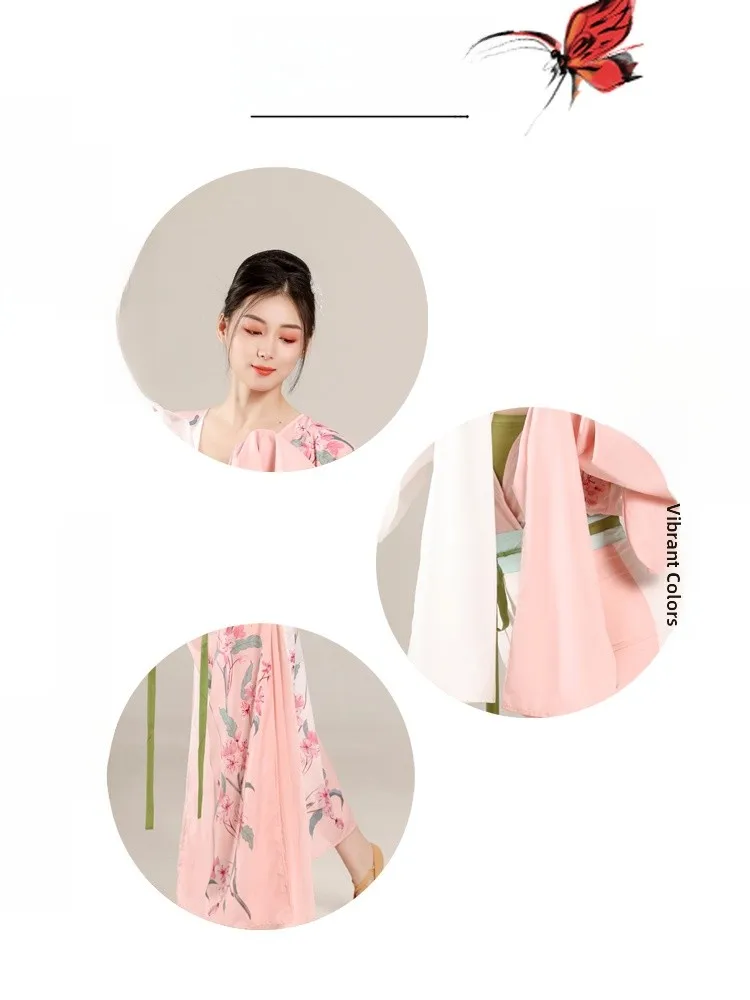 Classical Dance Costume with Water Sleeves Poetic Flower Design for Women's Performance Traditional Chinese Style Summer New ...
