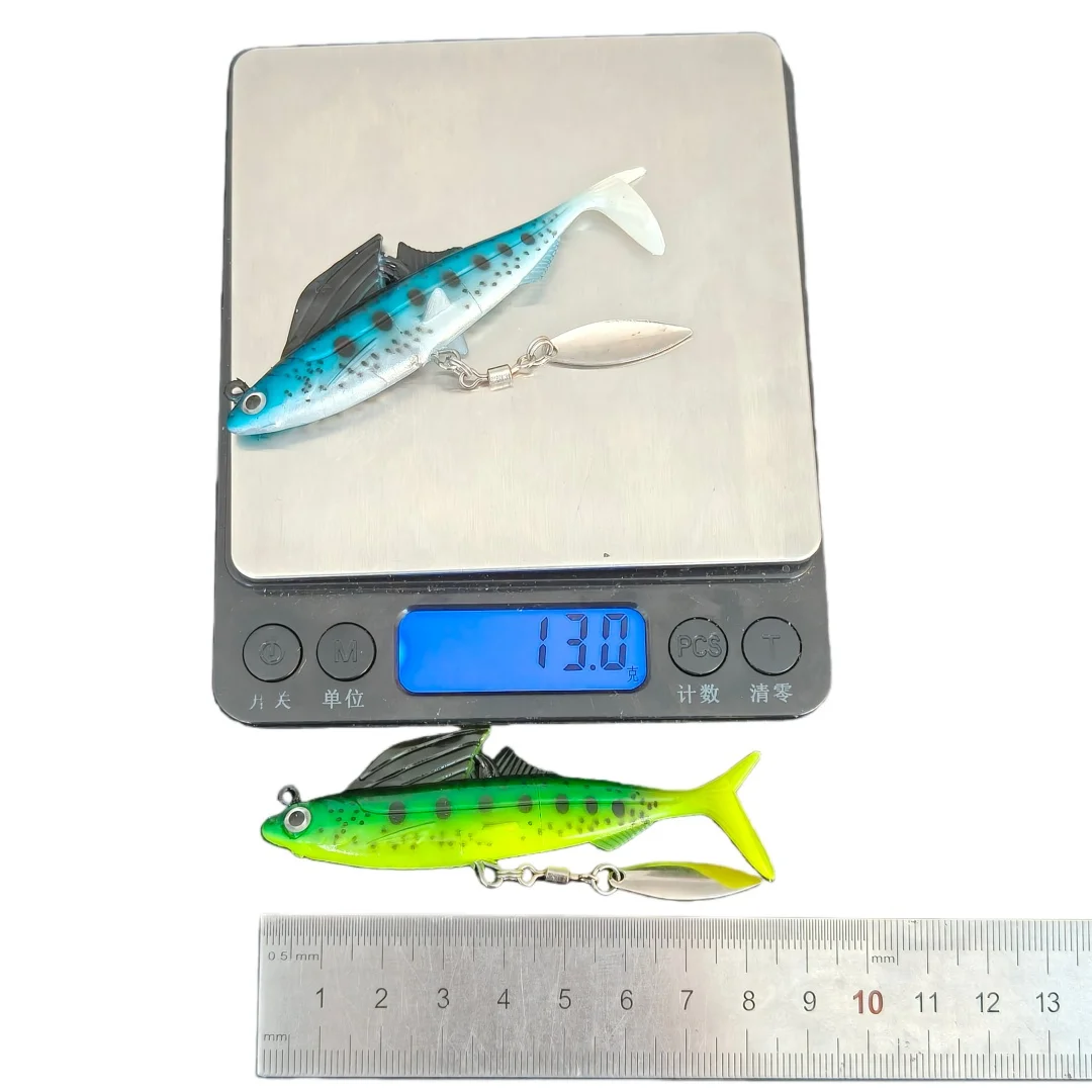 

Swolfy 10 шт. 85 мм 13 г Бионическая мягкая рыболовная приманка-воблер с Т-образным хвостом, вращающимся лепестком, 3D глазами, тонущая, светящаяся, искусственная приманка