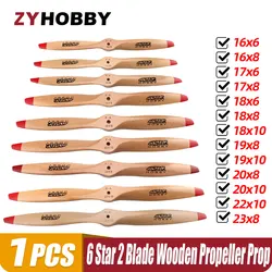 1 Pc 6 Star 2 Blade Wooden Propeller  Prop 16x8 17x6 17x8 18x6 18x8 18x10 19x8 19x10 22x10 20x8 20x10 23x8 For RC Model Airplane