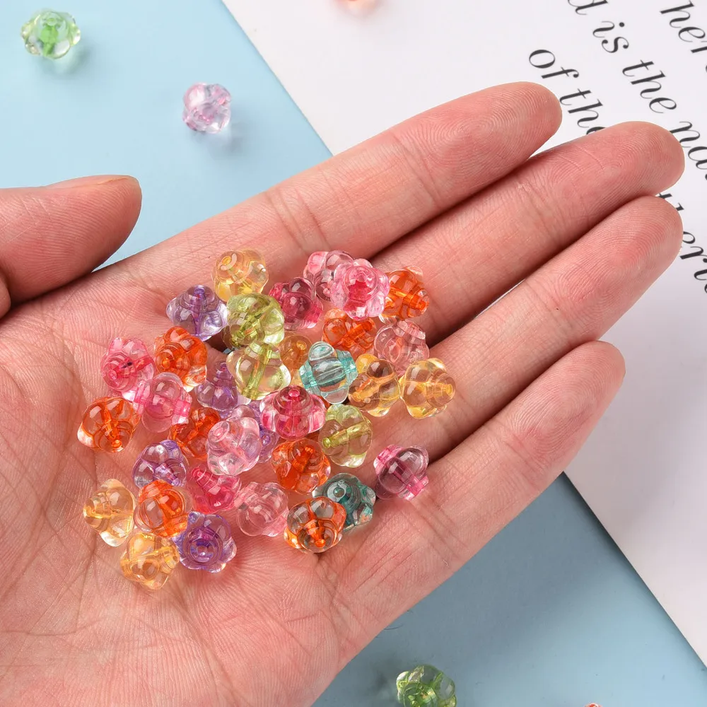 about 1290pcs/500g Transparent Acrylic Lantern Beads Halloween Pumpkin Beads for jewelry making DIY bracelet necklace crafts