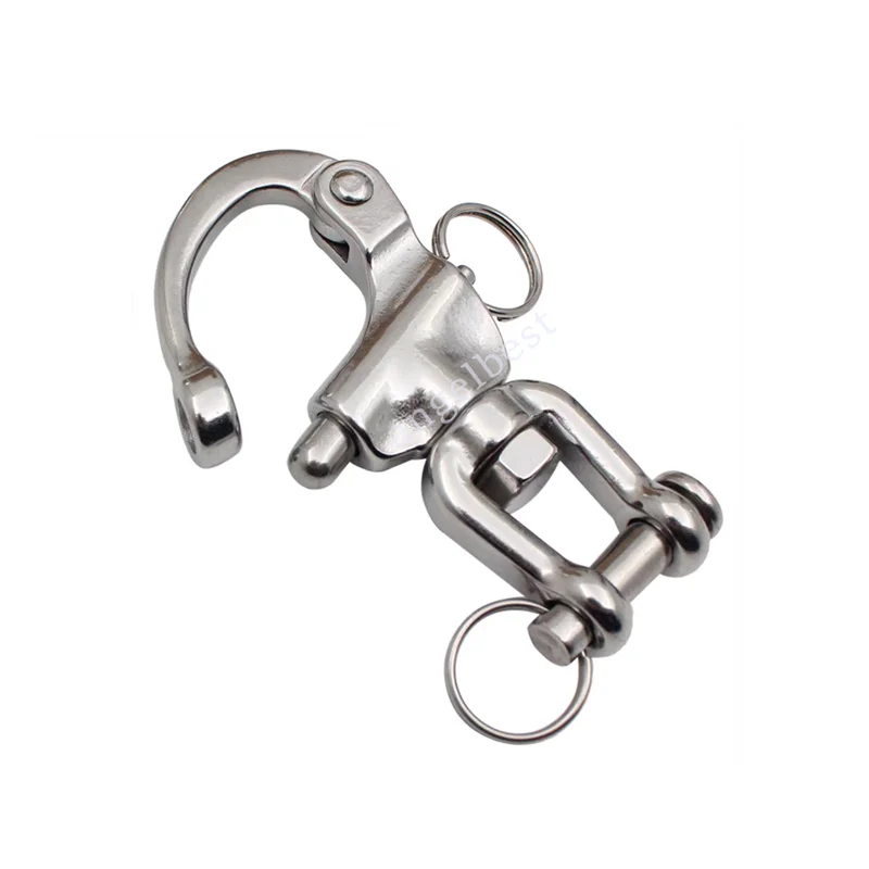 

316 Marine Swivel Shackle Stainless Steel Spring Shackle Quick Release Chain Link Snap For Sailboat Yacht