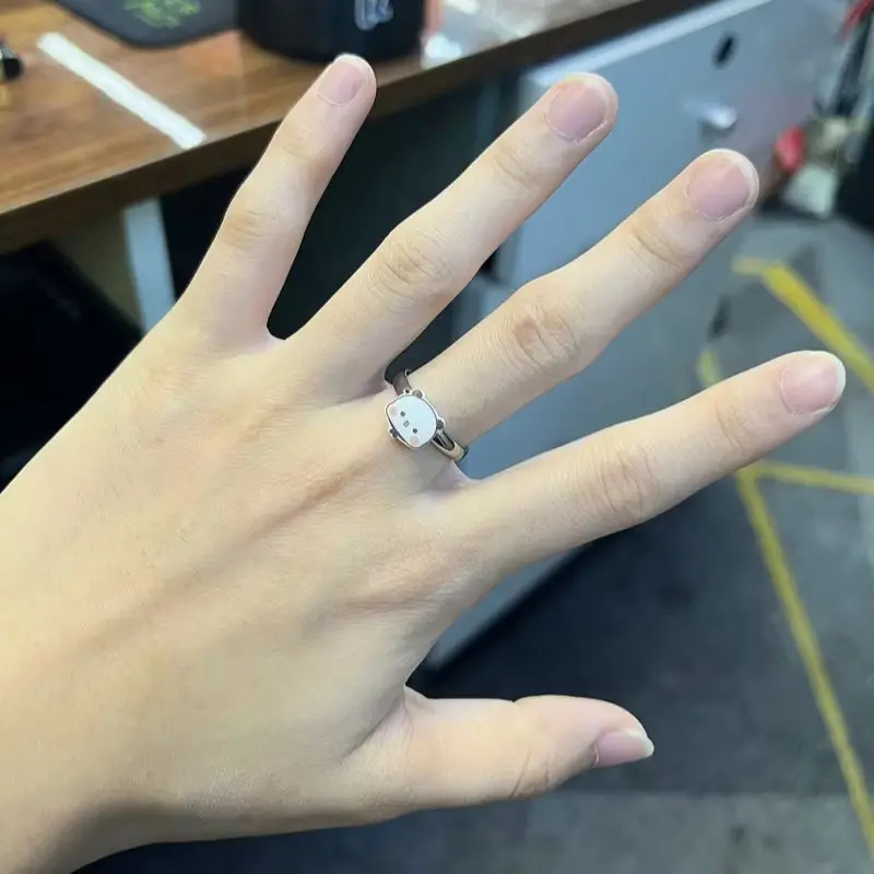 

Original Yier Bubu Dudu Ring Anime Peripheral Model Adjustable Kawaii Panda Couple Ring Creative Desktop Decor Birthday Gifts