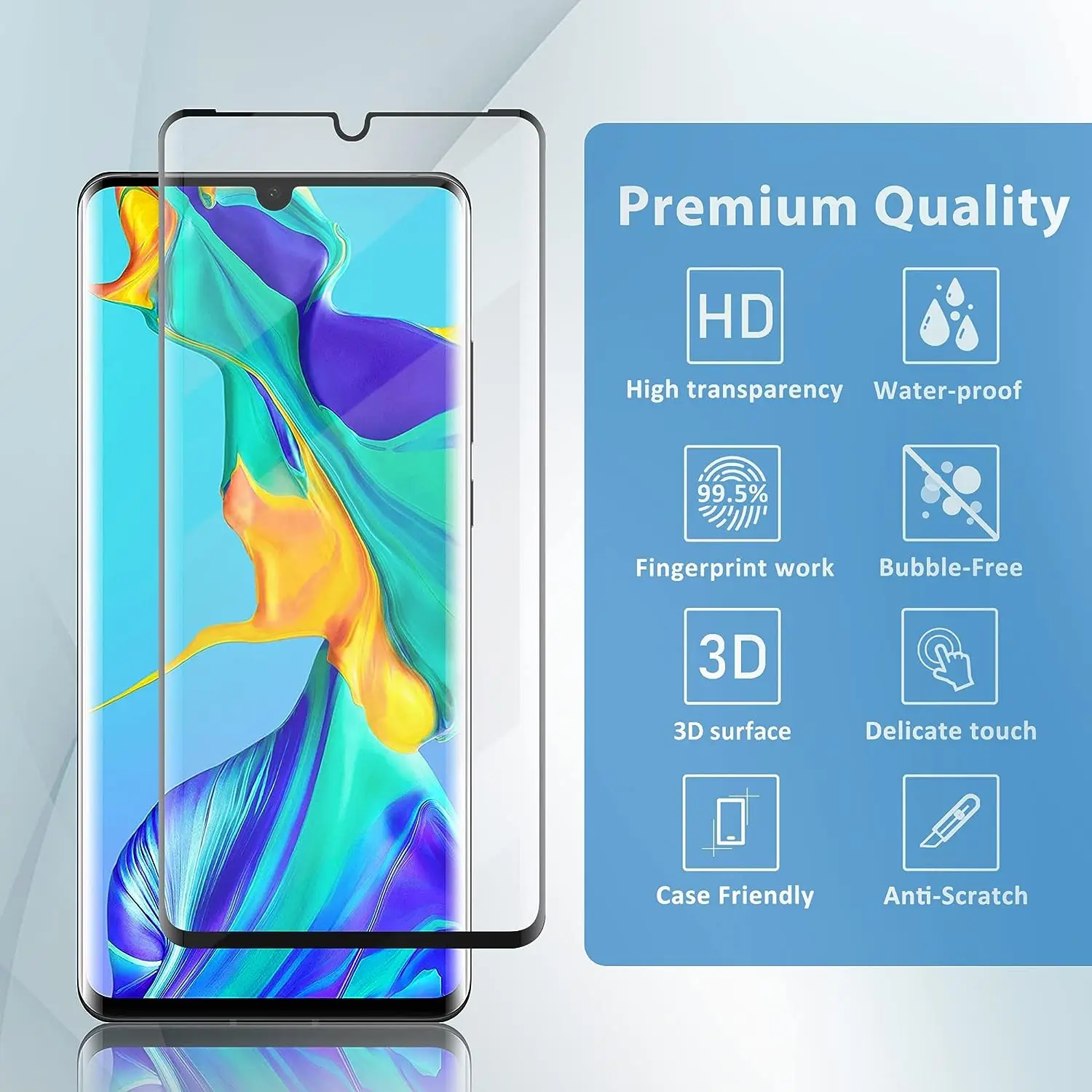 Für Huawei P30 Pro Displayschutzfolie aus gehärtetem Glas – Detail 3
