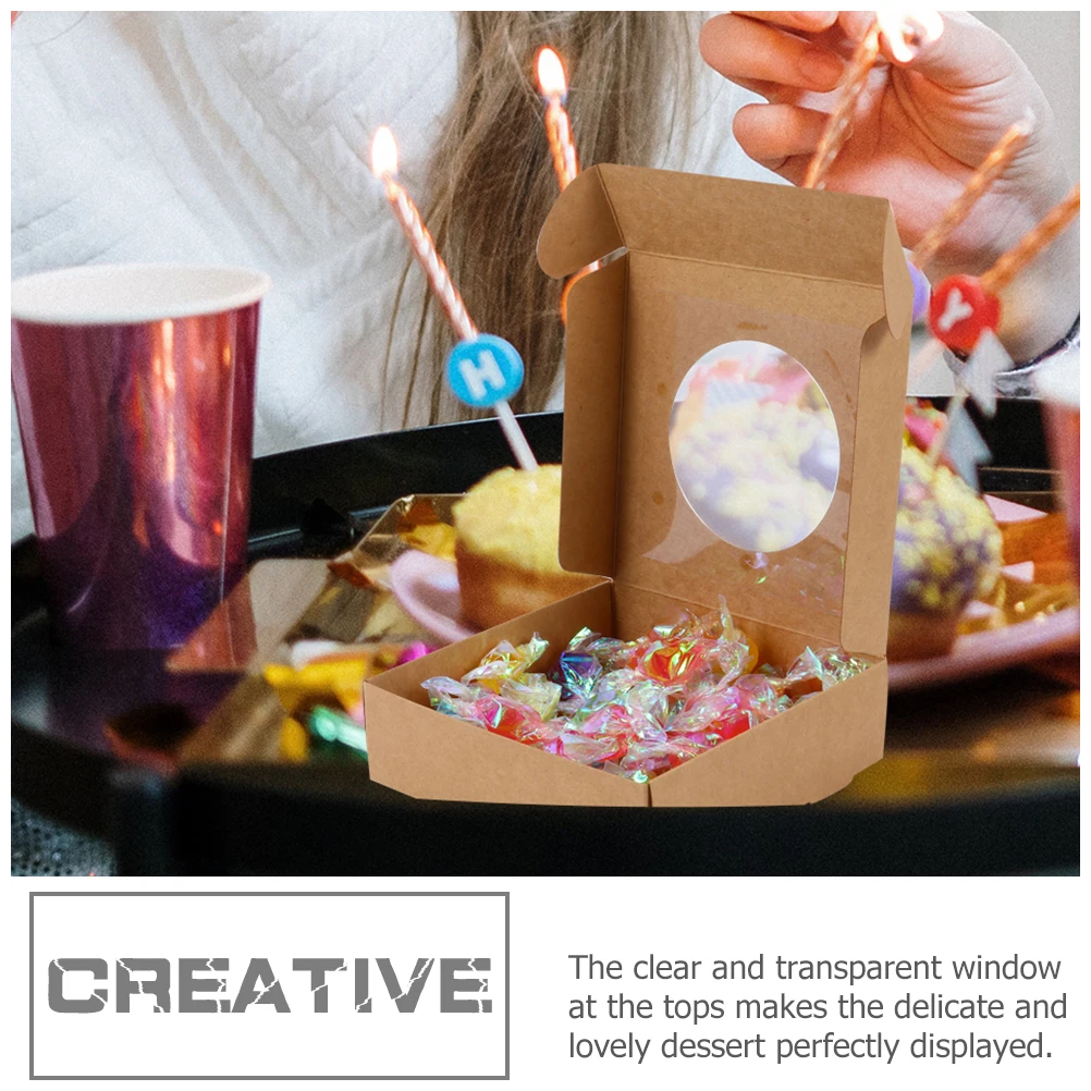 

Набор из 15 упаковочных коробок из крафт-бумаги: утолщенные коробки для выпечки, тортов, печенья, десертов, подарочной упаковки, предварительно сложенные одноразовые контейнеры для угощений