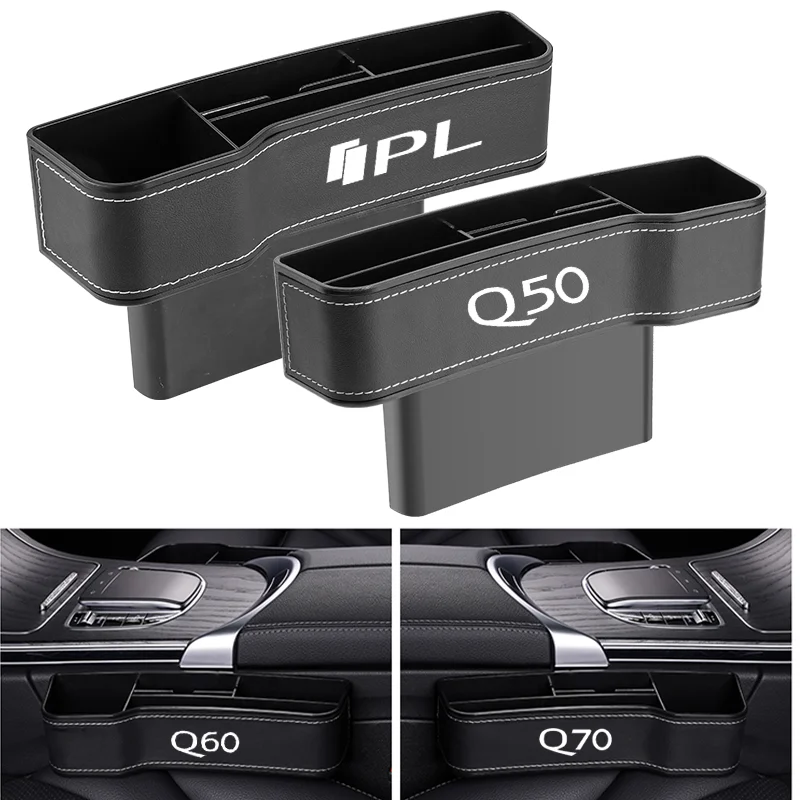 

for Car Seat Gap Storage Box For Infiniti Q50 Q60 Q70 QX30 QX50 QX60 QX70 QX80 JX FX GX Logo Organizer Auto Accessories