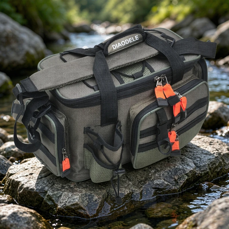 waterproof-canvas-fishing-waist-bag-multifunction-outdoor-sports-crossbody-tackle-organizer-for-lure-fishing-낚시-가방