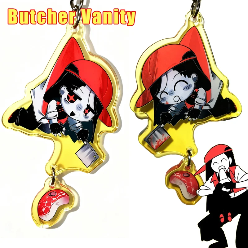 

FLAVOR FOLEY Butcher Vanity Yi Xi Cosplay Keychain Acrylic Double-sided Key Chain Ornament Pendant Keyring Accessories Prop