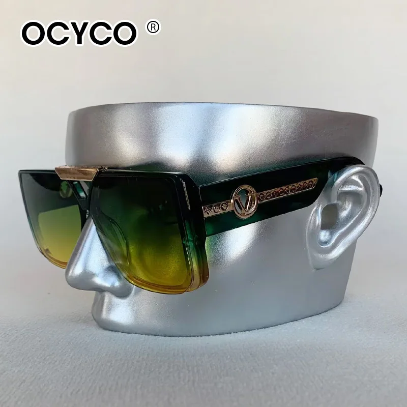 Vintage Quadratische männer Sonnenbrille Marke Designer Brief V Sonnenbrille Frauen Fahren Gläser UV400 Brillen – Detail 11