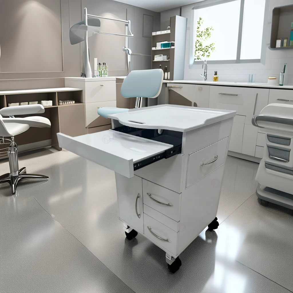 Multifunctional Combination Trolley Stainless Steel Medical Clinic Furniture Mobile Oral Scanner Cabinet Mobile Dental Cabinet