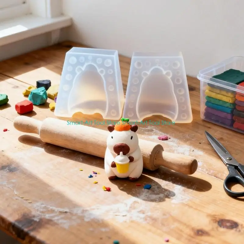 E1PB Kids Friendly Capybaras Silicone Baking Mould DIY Dessert Craft Family Activity