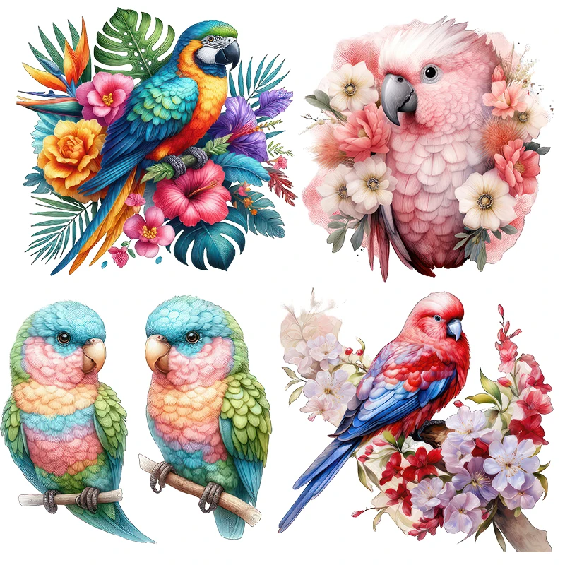 Three Ratels QN63 Beautiful parrot art bird PVC self-adhesive paper for home decoration  personalized car stickers