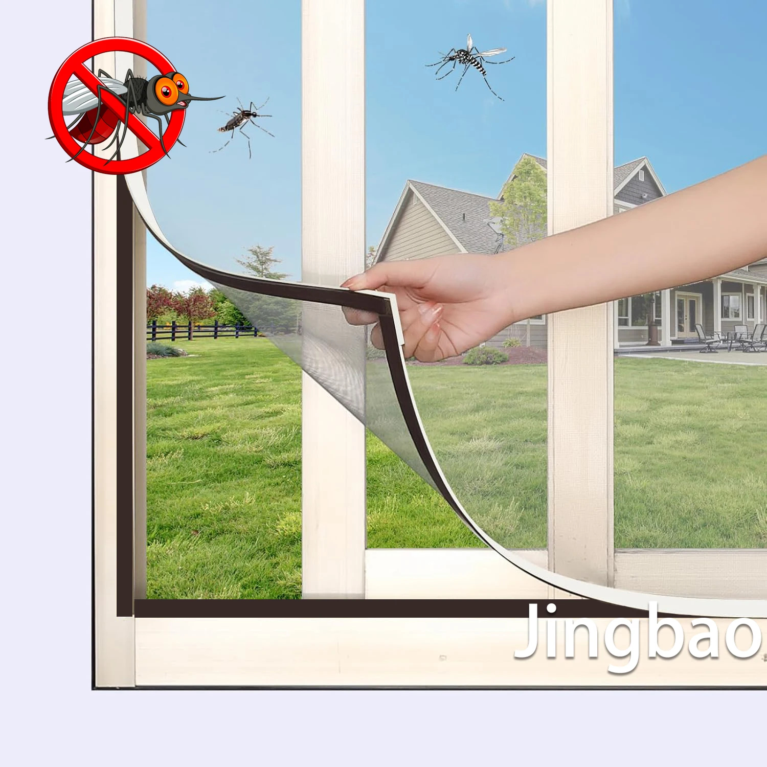 Magnetic Window Screen Mosquito Net, Self-Adhesive DIY Cuttable Invisible Mesh, Automatic Close Bug Screen for Home Windows