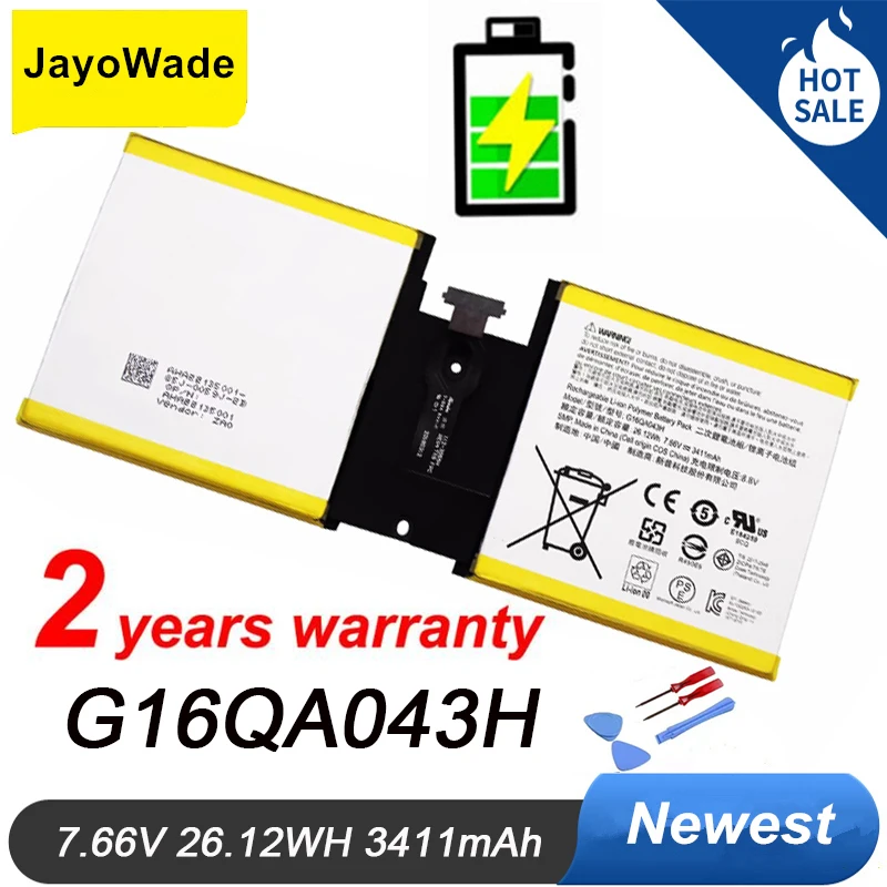 G16QA043H Laptop Battery For Microsoft Surface Go 1824 4415Y Tablet PC 2ICP4/76/76 7.66V 26.12Wh Notebook Battery G16QA043H