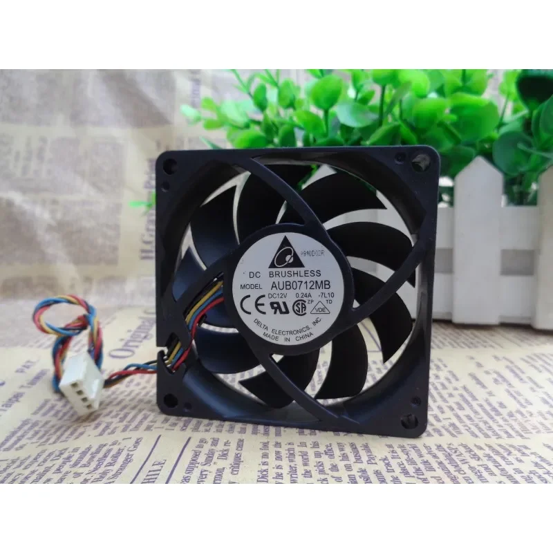 Original Delta AUB0712MB 7015 12V 0.24A 7cm 4-pin PWM Silent CPU Cooling Fan for Computers