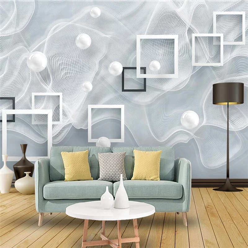 Custom wallpaper 3D modern abstract curve box art mural geometry Living room sofa TV background wall bedroom restaurant photo